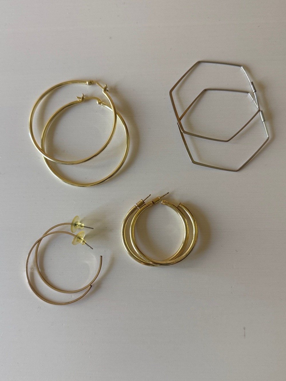 Mixed Gold and Silver Hoop Earring Set - Women Jewelry